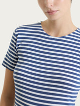 Maglietta skinny a righe in Viscosa Summer Blu Donna - Ragno