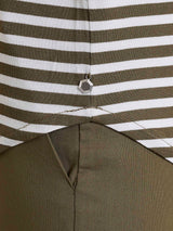 Maglietta con scollo a V a righe in Viscosa Summer Verdi Donna - Ragno