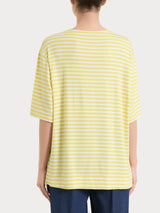Maglietta boxy a righe in Viscosa Summer Gialli Donna - Ragno