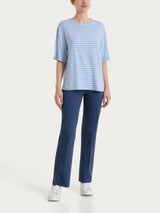 Maglietta boxy a righe in Viscosa Summer Azzurri Donna - Ragno