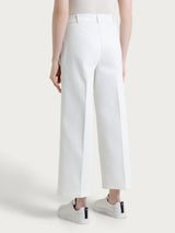 Jeans ampio con nervature e tasche in Light Denim Bianchi Donna - Ragno