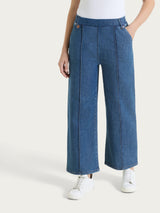 Jeans ampio con nervature e tasche in Light Denim Blu Donna - Ragno