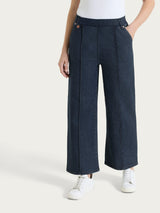 Jeans ampio con nervature e tasche in Light Denim Viola Donna - Ragno