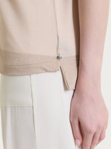 Crew-neck t-shirt with macro stripes in Summer Light and Lurex Pink Women's - Ragno