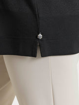 Maglietta con scollo a barchetta e macro righe in Summer Light e Lurex Neri Donna - Ragno