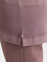 Maglietta con scollo a barchetta e macro righe in Summer Light e Lurex Viola Donna - Ragno