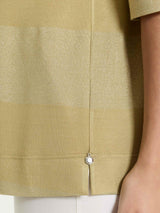 Maglietta con scollo a barchetta e macro righe in Summer Light e Lurex Verdi Donna - Ragno