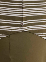 Maglietta a righe alternate con scollo a barchetta in Viscosa Summer Verdi Donna - Ragno