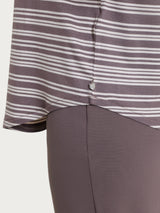 Maglietta girocollo a righe alternate in Viscosa Summer Marroni Donna - Ragno