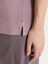 Maglietta con collo a barchetta e micro righe in Summer Light Viola Donna - Ragno