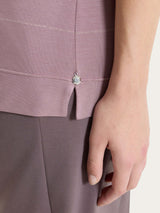 Maglietta con collo a barchetta e micro righe in Summer Light Viola Donna - Ragno