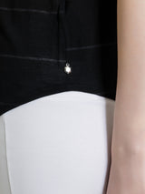 Crew-neck t-shirt with micro stripes in Summer Light Nero Women's - Ragno