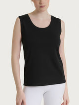 Top smanicato in Eco Cotton Stretch Neri Donna - Ragno
