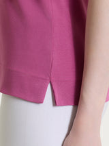 Top smanicato in Cotton Stretch Rosa Donna - Ragno