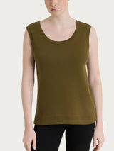 Top smanicato in Eco Cotton Stretch Verdi Donna - Ragno