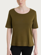 Maglietta girocollo in Eco Cotton Stretch Verdi Donna - Ragno