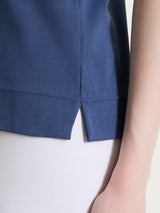 Maglietta girocollo in Cotton Stretch Blu Donna - Ragno