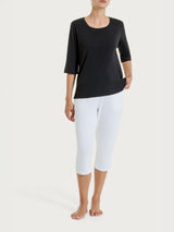 Maglietta con manica 3/4 in Cotton Stretch Neri Donna - Ragno