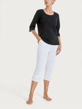 Maglietta con manica 3/4 in Cotton Stretch Neri Donna - Ragno