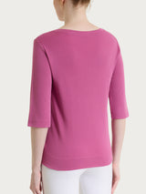 Maglietta con manica 3/4 in Cotton Stretch Rosa Donna - Ragno