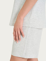 Pigiama corto tinta unita in Jersey di Cotone Neri Donna - Ragno