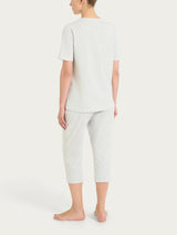 Pigiama a pinocchietto con pizzo in Jersey di Cotone Neri Donna - Ragno