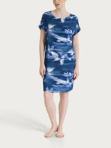 Sommerliches blaues Kleid aus Viscose mit Blumenmuster - Ragno