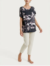 Maglietta con fantasia floreale in Viscosa Summer Neri Donna - Ragno