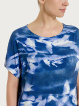 Maglietta con fantasia floreale in Viscosa Summer Blu Donna - Ragno