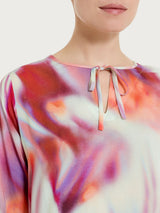 Caftano con fantasia marmorizzata in EcoSeta Rossi Donna - Ragno