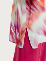 Caftano con fantasia marmorizzata in EcoSeta Rossi Donna - Ragno