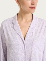 Pigiama aperto con fantasia micro animalier in Jersey di cotone Viola Donna - Ragno