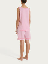 Pigiama corto smanicato in Jersey di Cotone Rosa Donna - Ragno