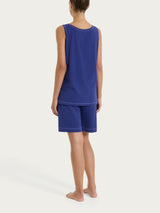 Pigiama corto smanicato in Jersey di Cotone Blu Donna - Ragno