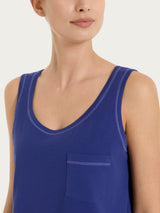 Pigiama corto smanicato in Jersey di Cotone Blu Donna - Ragno