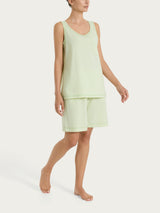 Pigiama corto smanicato in Jersey di Cotone Verdi Donna - Ragno