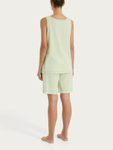 Pigiama corto smanicato in Jersey di Cotone Verdi Donna - Ragno