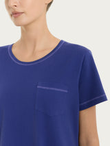 Camicia da notte tinta unita in Jersey di Cotone Blu Donna - Ragno