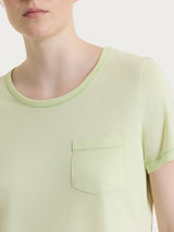 Camicia da notte tinta unita in Jersey di Cotone Verdi Donna - Ragno