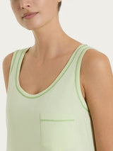 Camicia da notte smanicata in Jersey di Cotone Verdi Donna - Ragno