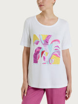 Maglietta con stampa in Viscosa Summer Bianchi Donna - Ragno