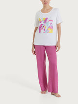 Maglietta con stampa in Viscosa Summer Bianchi Donna - Ragno