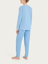 Pigiama a pois con scollo a goccia in Jersey di cotone Azzurri Donna - Ragno