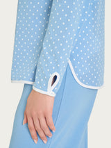 Pigiama a pois con scollo a goccia in Jersey di cotone Azzurri Donna - Ragno