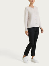 Cardigan girocollo con bottoni in punto perla Four Seasons Viola Donna - Ragno
