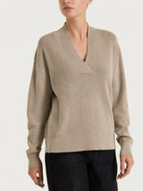 Maglia con scollo a V in punto perla Four Seasons Grigi Donna - Ragno