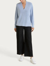 Maglia con scollo a V in punto perla Four Seasons Azzurri Donna - Ragno