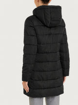 Satin Puffer piumino lungo con cappuccio Neri Donna - Ragno
