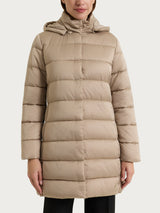 Satin Puffer piumino lungo con cappuccio Gialli Donna - Ragno