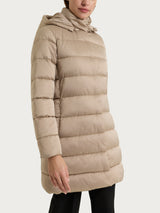 Satin Puffer piumino lungo con cappuccio Gialli Donna - Ragno